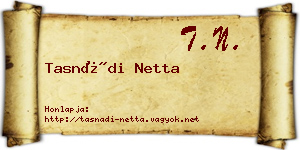 Tasnádi Netta névjegykártya